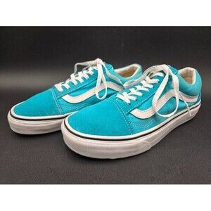 Vans Shoes Mens 7 Womens 8.5 Old Skool Waterfall Turquoise Blue Suede Skate